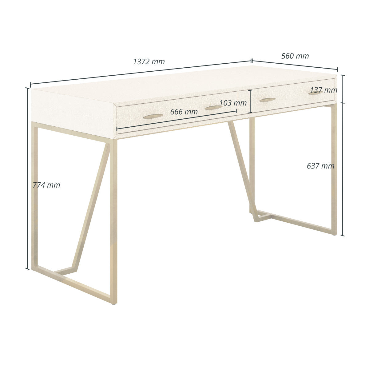 Hampton Desk | Ivory Shagreen