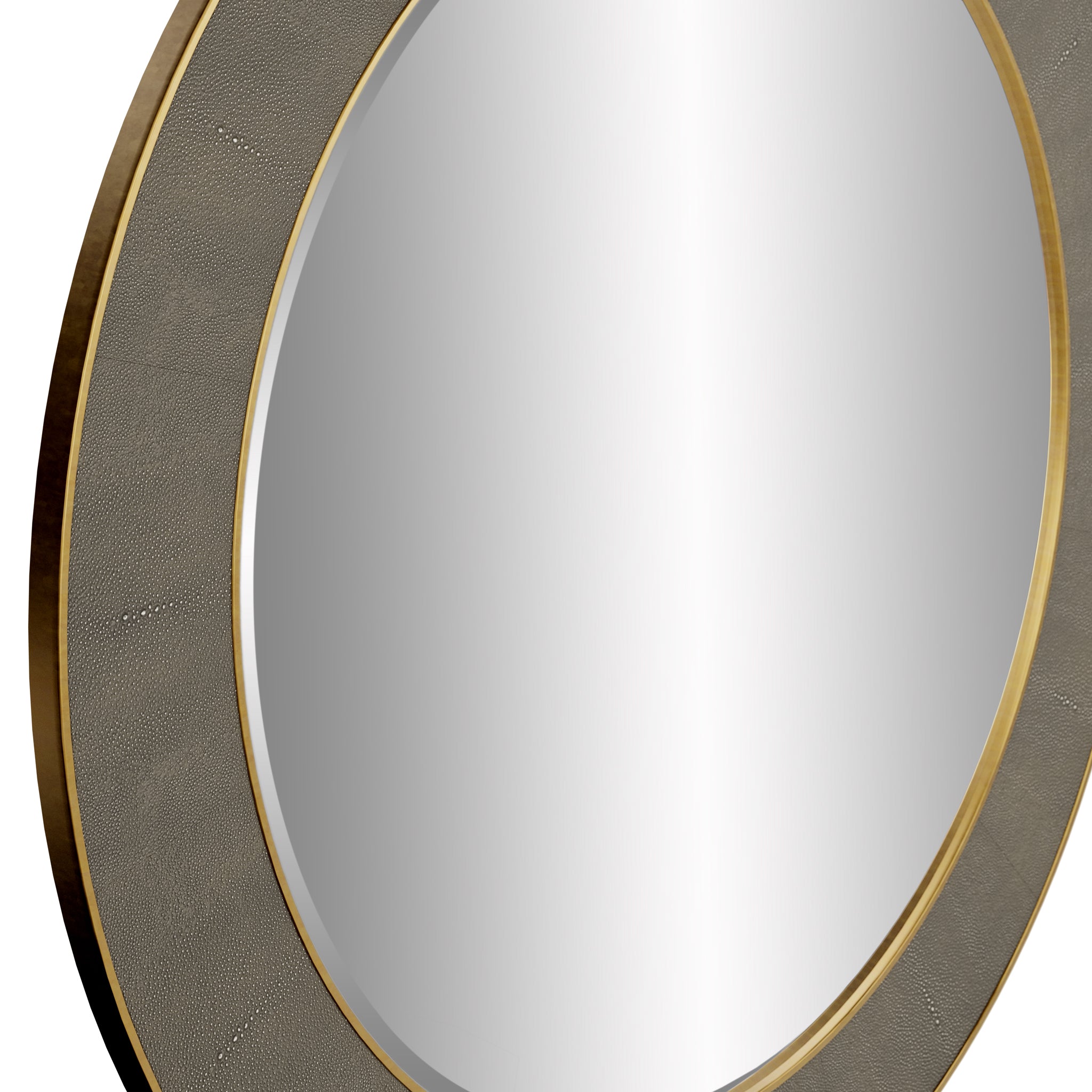 Hampton Mirror | Round | Grey Shagreen