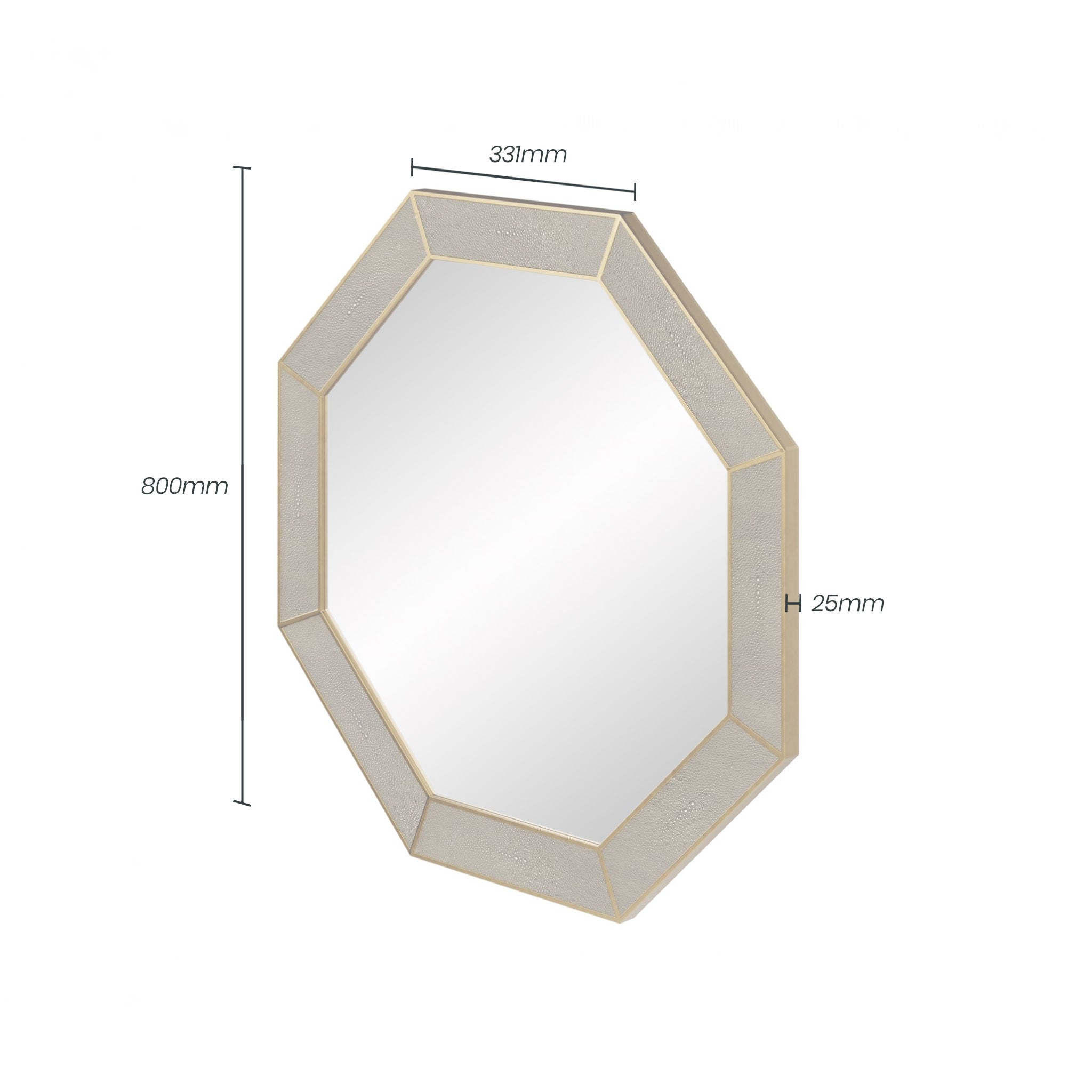 Hampton Mirror | Octagon | Grey Shagreen