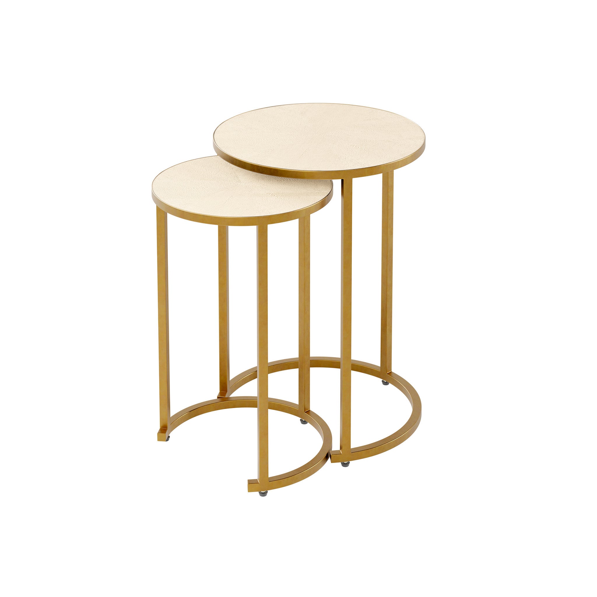 Hampton Nest Table | Ivory Shagreen | 2 piece