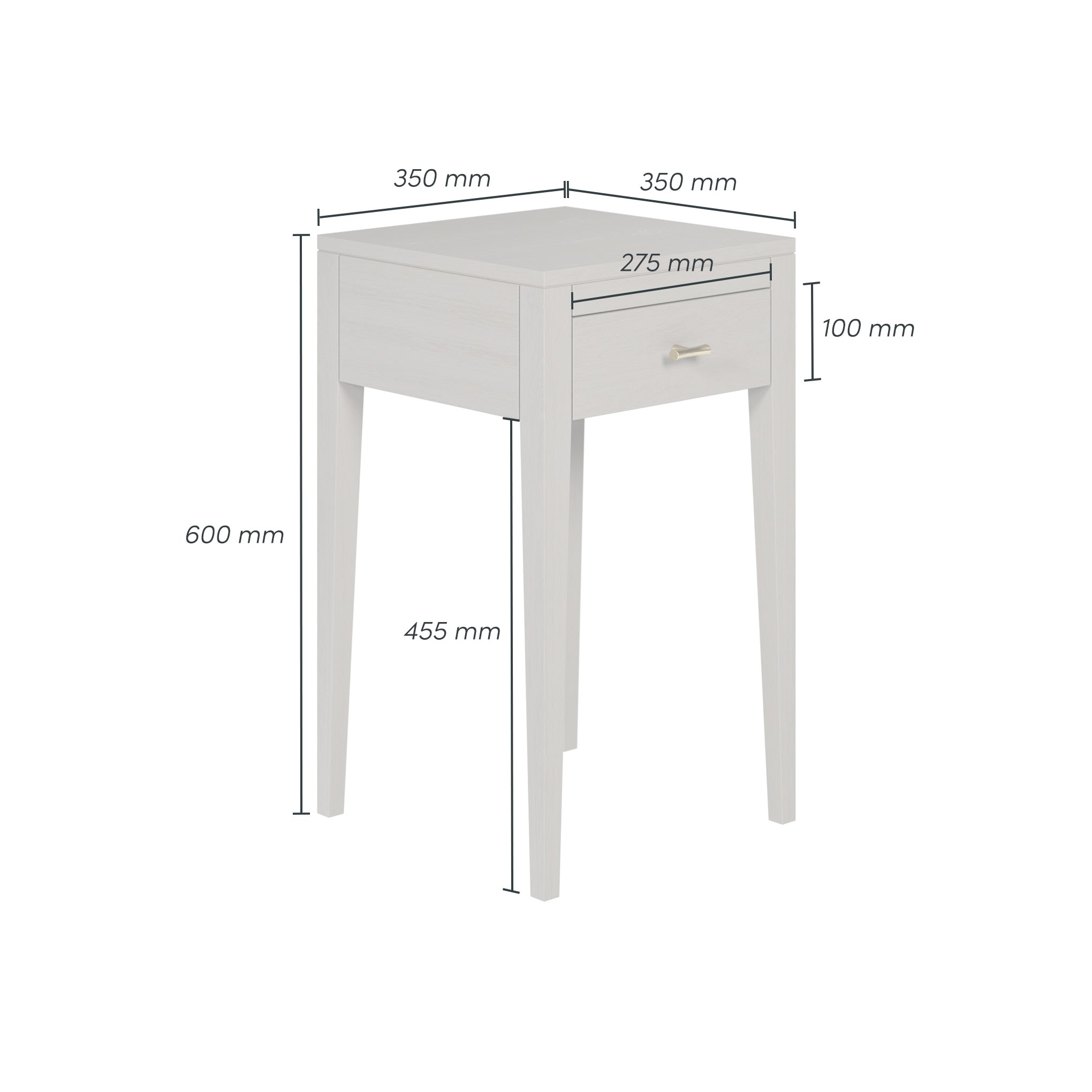 Radford Bedside | Grey | 1 Drawer