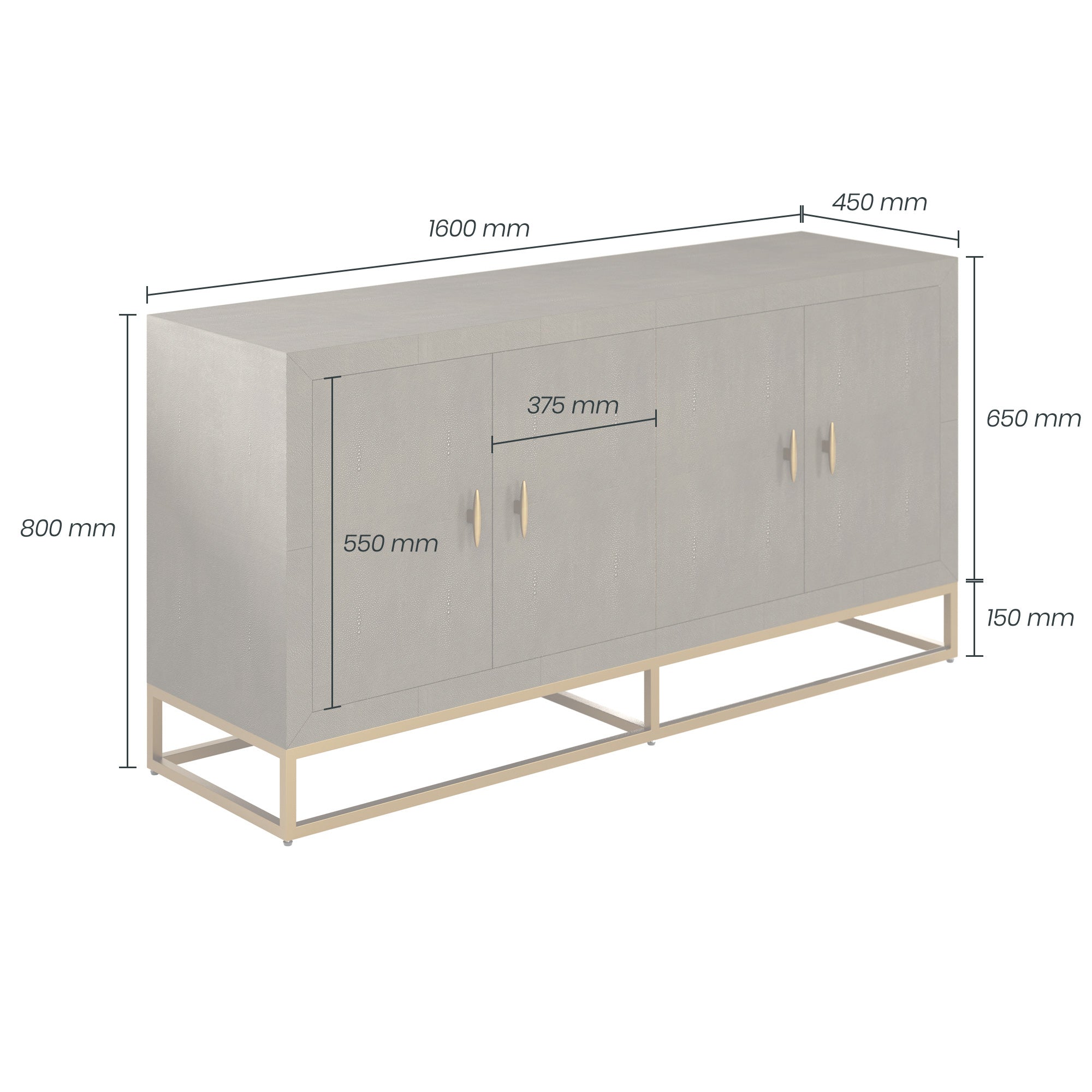 Hampton Sideboard | Brown Shagreen