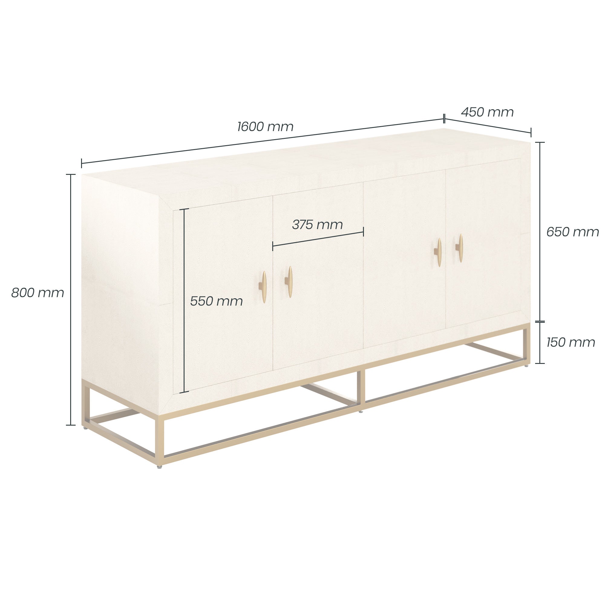 Hampton Sideboard, Ivory Shagreen